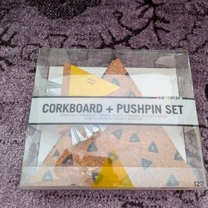 Corkboard and Pushpin Set